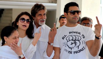 Fastest finger first: The happy family expressing delight after casting their vote. Image source: 3